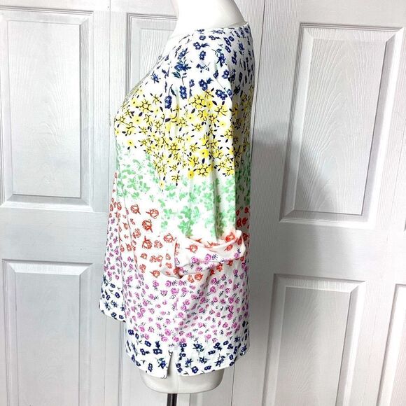 Karen Scott Cotton Blend Shirt Floral Multicolor Top XL - Picture 3 of 9